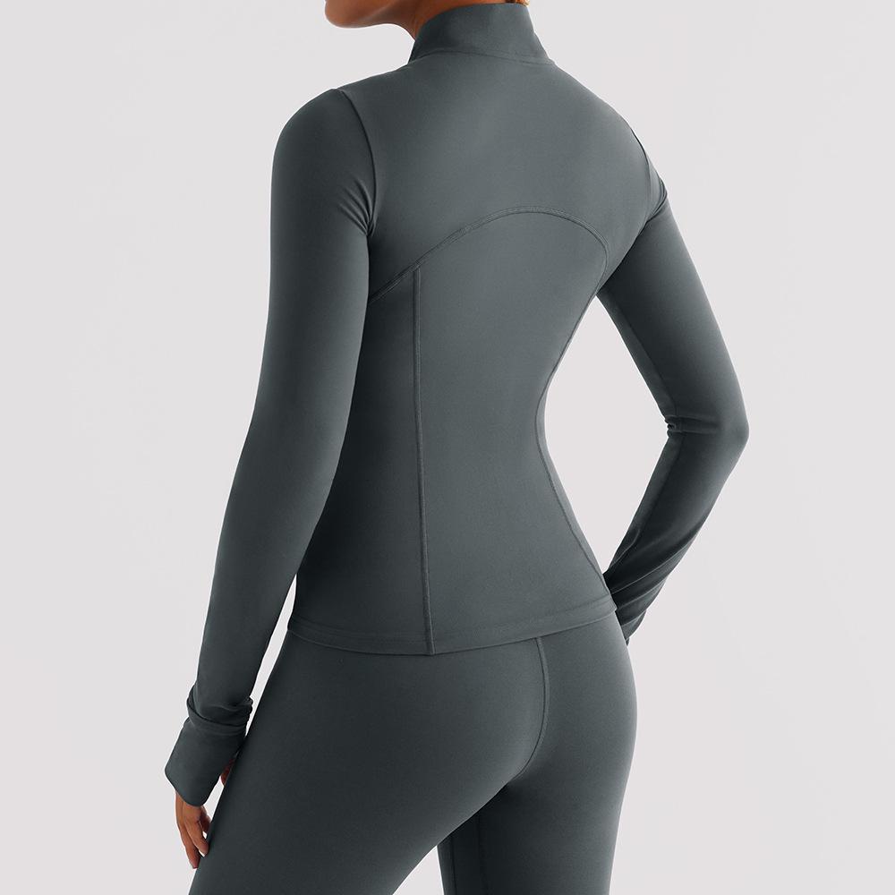 

Женская спортивная куртка с высоким воротником, облегающего кроя, с отверстиями для больших пальцев Medium