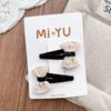 Elegant Simple Lace Bow Baby Hair Clips Fashion Korean Style Girls Students Hairpin Headwear Black White Kids Accessories