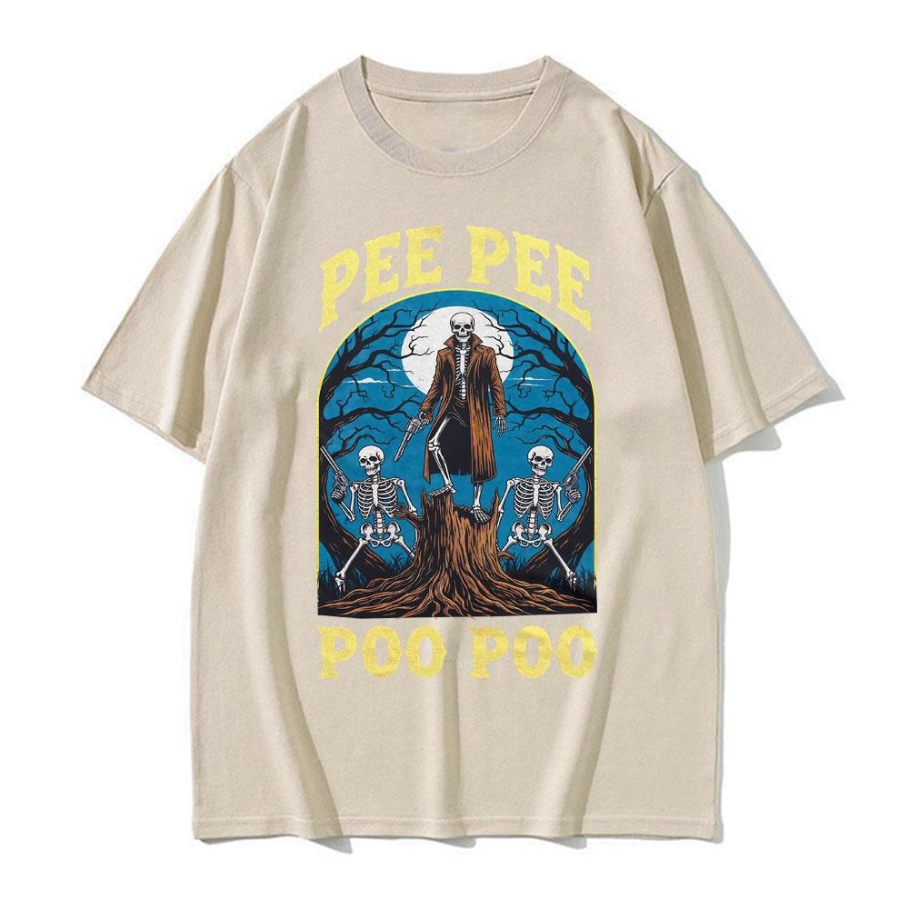 New SpringSummer Mens and Womens Pee Pee Poo Poo Pattern Printed Tshirt Fashion Casual Short Sleeve Round Neck Tshirt S