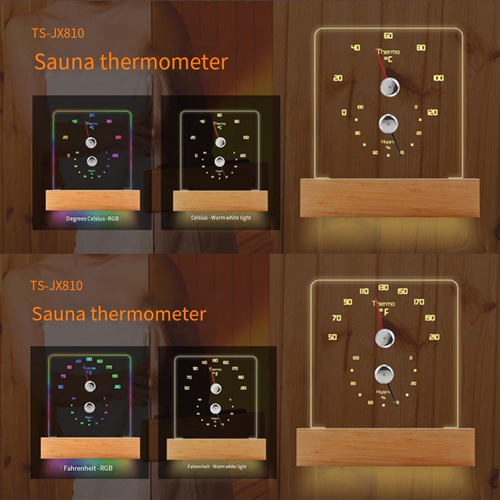 2-in-1 Innen-Holz-Thermo-Hygrometer Thermometer Hygrometer Dampfbad Saunaraum Zubehör