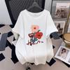 Plus Size Slimming Mid-Length Short Sleeve T-Shirt for Women—Round Neck, 200/300/350 Jin, Style 661.