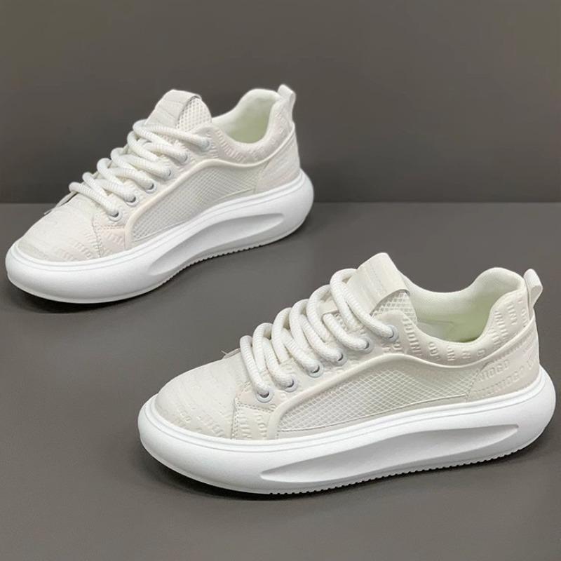 

Summer men s shoes new mesh breathable thick baseplate shoes men s soft sole fashion versatile casual white shoes 39