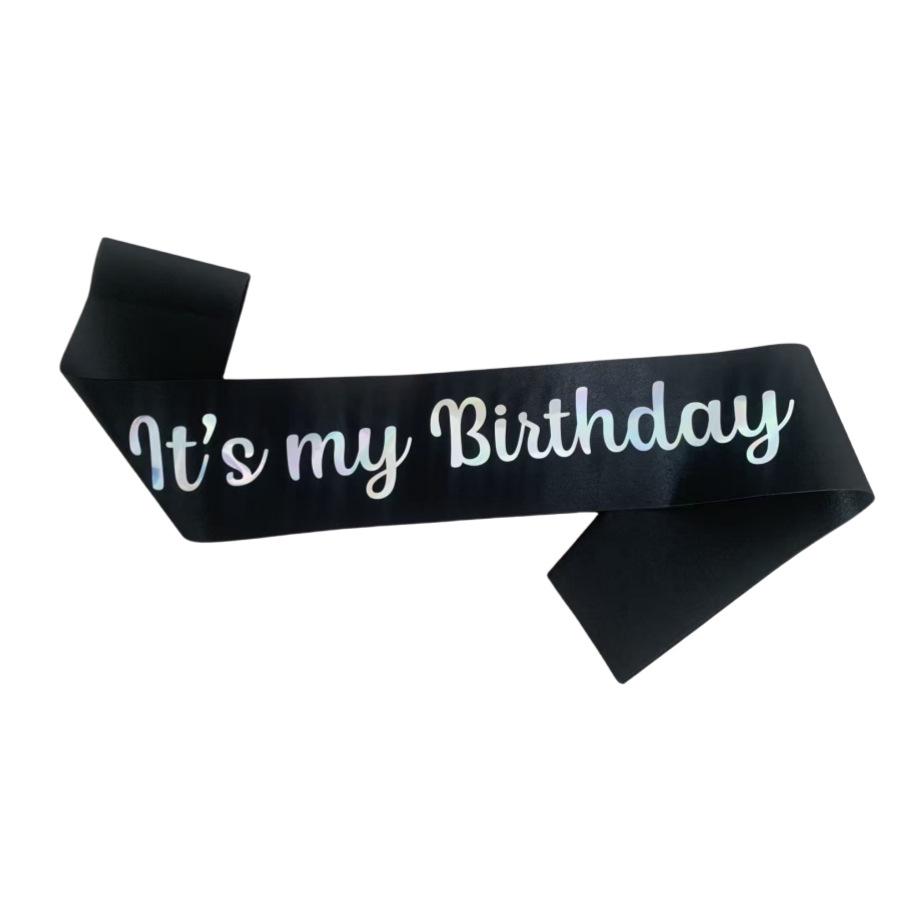 "It's My Birthday" Satin Sash with Shoulder Strap and Hot Stamping