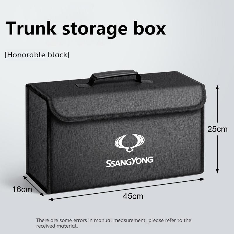 Car Trunk Organizer Box Foldable Storage Tidying Bag Auto Accessories For Ssangyong Rexton Tivoli Musso Kyron Korando Actyon