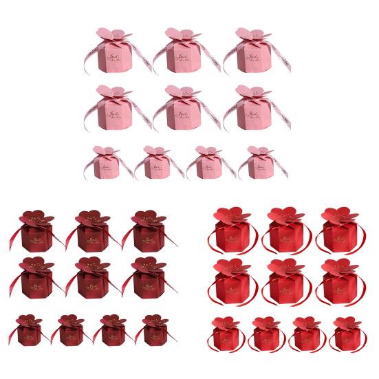 1 Set Candy Box Exquisite Pattern Vibrant Color Hexagonal 3D Visual Effect Reusable Wedding Favor Gift Packaging Candy Box Sweets Container