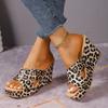 Fashion Plus Size 2025 Summer Leopard Print Women's Open Toe Slippers Outdoor Platform Wedges Sandals Daily Casual Rome Slippers Zapatos