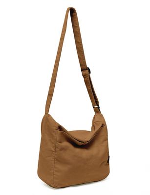 Betaly Canvas Tragetasche Schulter A4 Groß Einfach Schulter oder für Tasche, Tasche, Größe, Fassungsvermögen, Farbe, Mit Reißverschluss, Crossbody, Pendeln, Schule, B-Braun