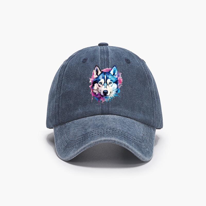 In Stock Adjustable Hat Print Wolf Caps Casual Outdoor Plain Baseball Unisex Cap Baseball Basic Cap Men Snapback Cap
