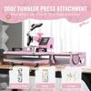 Heißpresse 12x15 in 5 in 1 mit 30oz Becherpresse T-Shirts Rosa