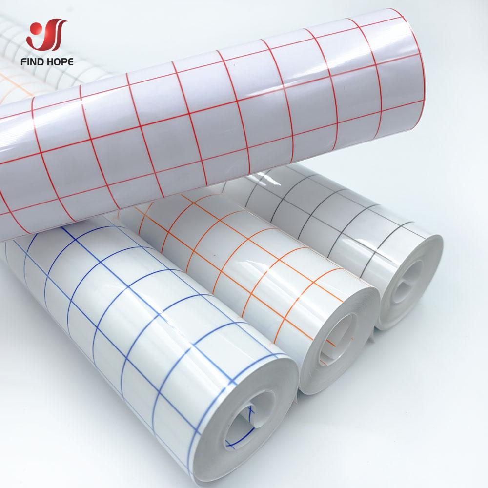 12 x 196 Inch Batch Clear Vinyl Application Tape Blue/Red Alignment Grid For Car Wall Craft Art Decal Transfer Paper Adhesive