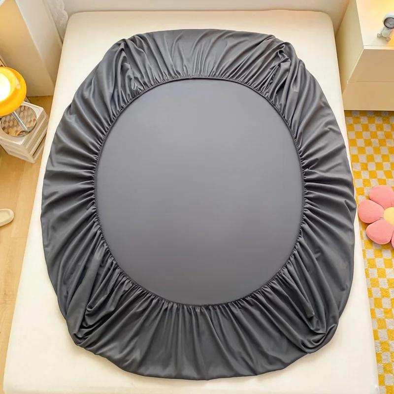 1 PCS Bedding Cotton Fitted Sheet With Elastic Bands High Quality Color Mattress Covers For Single Double King Queen Bed Linen Bedcloth Bedcover