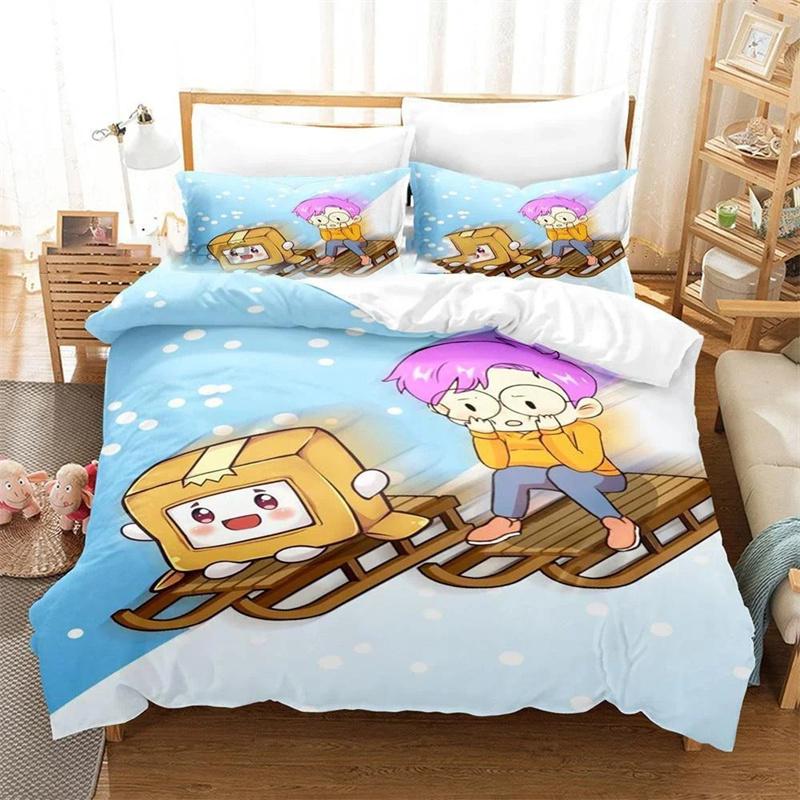 3D Cartoon Foxy Boxy Lanky-box Bettwäsche-Set Bettbezug Schlafzimmer Deckenbezüge Einzelbett Twin King-Size Steppdeckenbezug Zuhause 2/3-teiliges Werkzeug