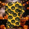 Men's Casual Corduroy Short Sleeve Lightweight Breathable Round Neck Shirt Halloween Print Design Suitable for Everyday Wear