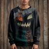 Herre Langermet Pullover Genser Casual Halloween Trykk Strikket Oversized Genser