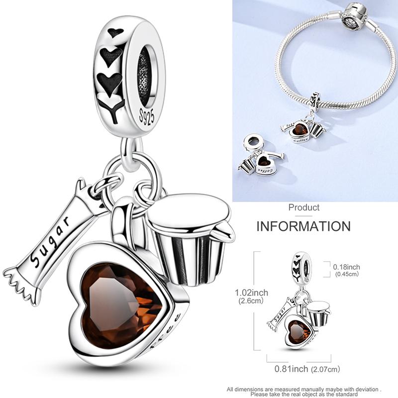 Inlaid Zirconium Sun 925 Silver Travel Balloon Butterfly Love Family Sister Heart Charm Fits Women Jewelry