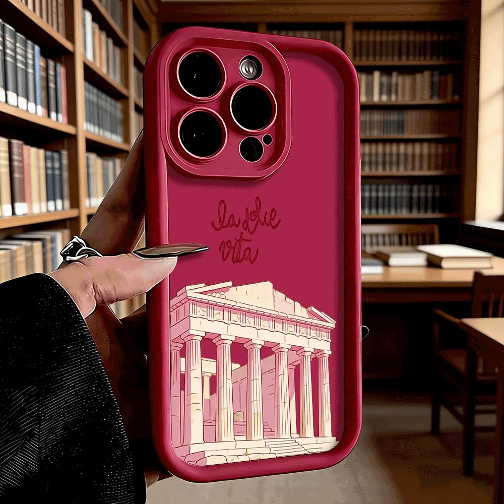La Dolce Vita Greek Temple Art Shockproof Phone Case For Xiaomi Redmi Note 15 14 13 12 11 10 9 8 Pro Anti-Slip Anti-Fall Cover Redmi 8