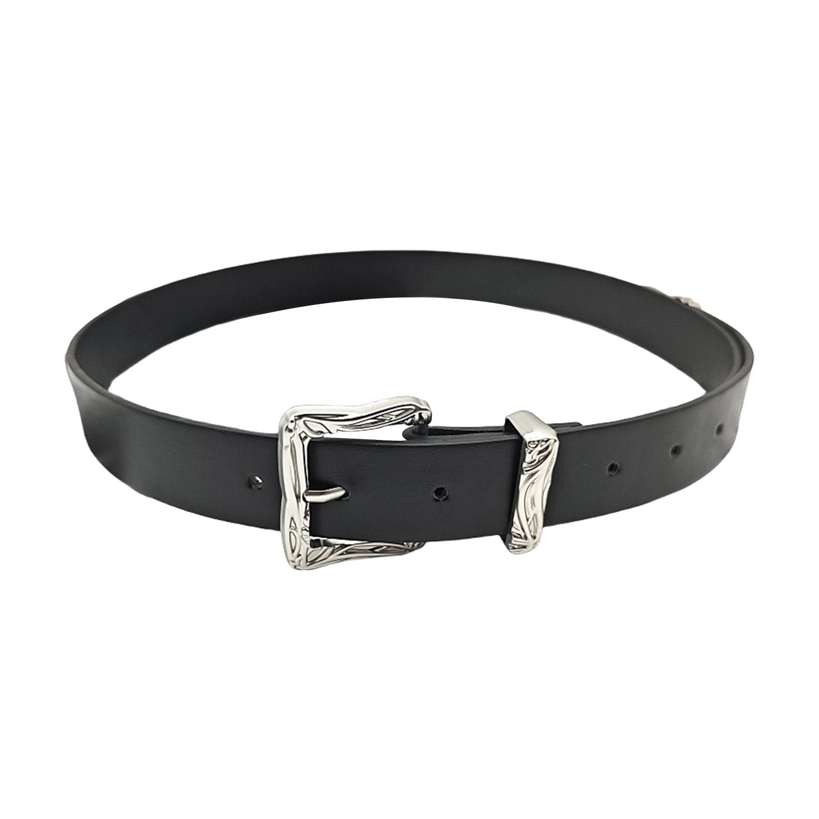 

Металлическая пряжка с резьбой Ремень для мужчин женщин ПУ кожа Пояс Декоративный ремень для брюк джинсов Аксессуар для взрослой одежды