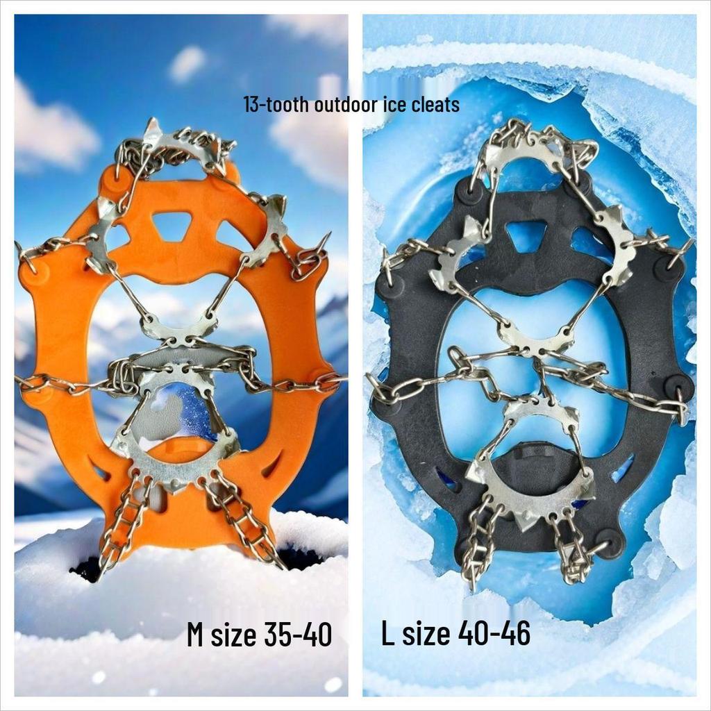 Crampones de Hielo de Acero Inoxidable de 8/10 Dientes para Exteriores: Cubiertas antideslizantes para raquetas de nieve para escalada y senderismo