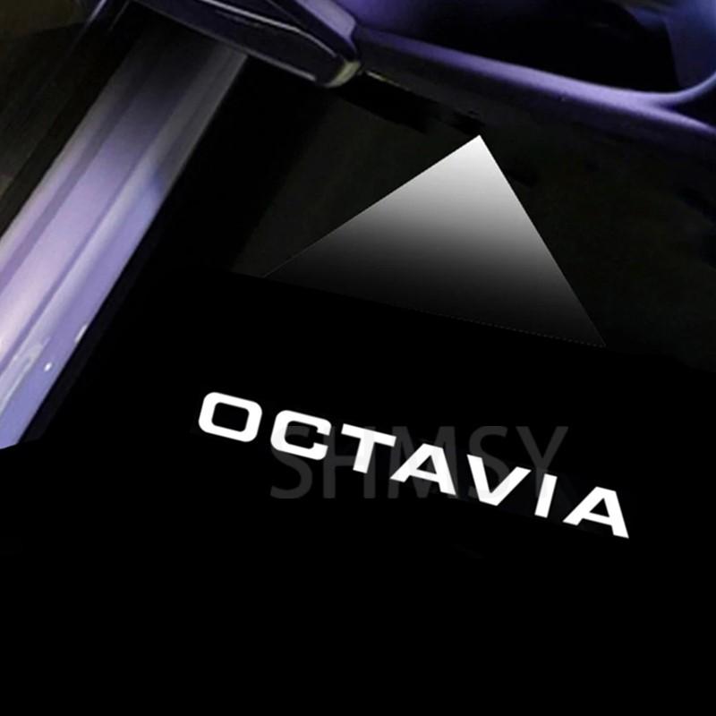 

2Pcs LED Car Logo Projector Lamp Door Shadow Lights For Skoda VRS Octavia A5 MKII Hatchback Estate 2005-2008 2009 2020 2011 2012