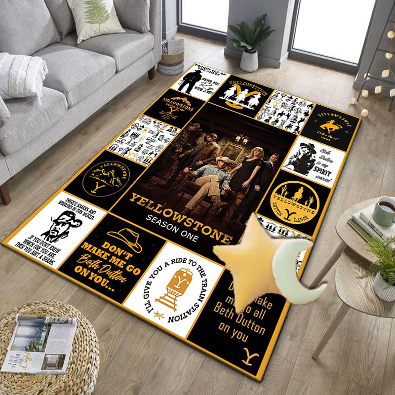 Yellows-tone Dutton Ranch Office Rug Chair Mat, Game Carpet, Suitable for Front Door, Bedroom, Living Room, Desk, Holiday Gift