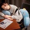 Cute Cartoon Car Headrest Back Cushion Soft Embroidered Plush Lumbar Support Back Pillow Car Seat Waist Protection Accessory Pad