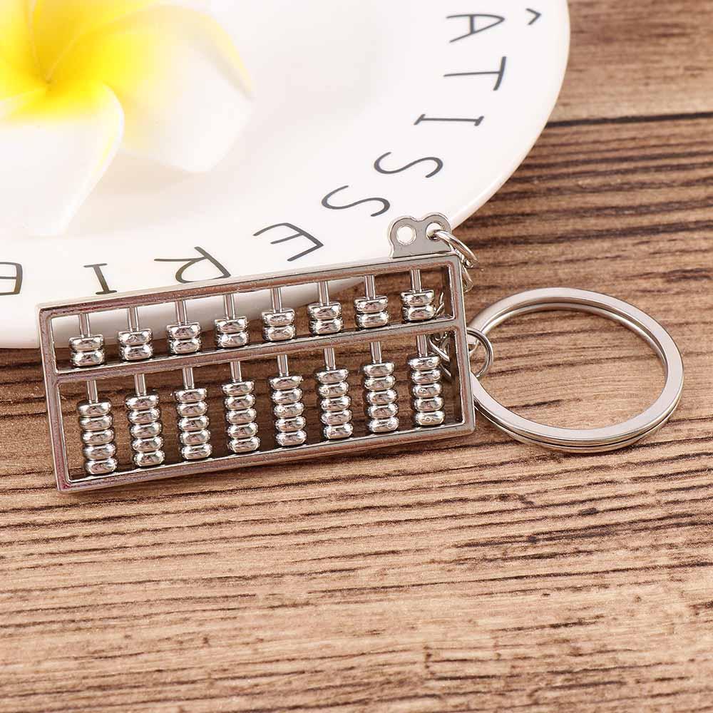 Mini Calculator Tool Pendent Model Mobilizable Ancient Abacus 8 Rows Keyfob Gift Keyring Keychain