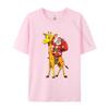 Weihnachtsmann reitet auf Giraffe Weihnachtsgiraffe T-Shirt Druck T-Shirts für Unisex Baumwoll-T-Shirts Cremefarbenes T-Shirt