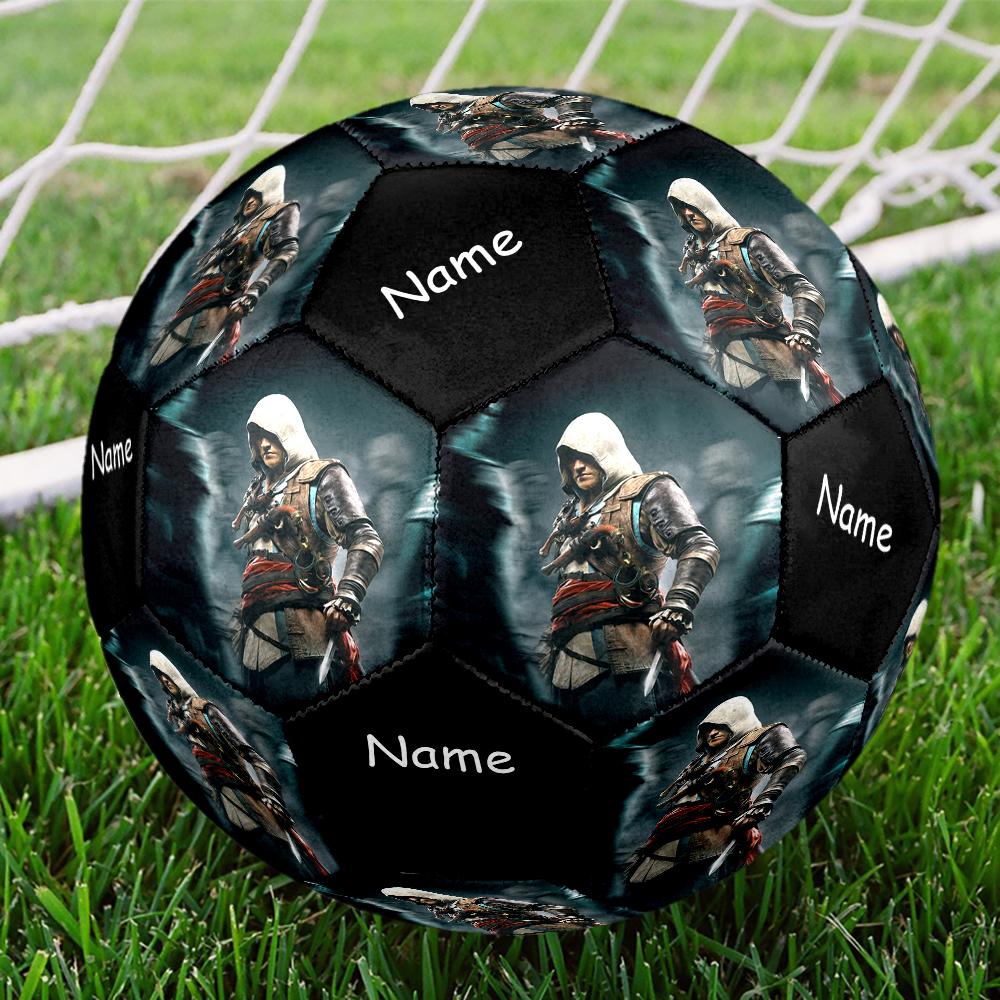 Custom Name Assassin's Creed Theme Size 5 Soccer Ball, Suitable for Both Indoor and Outdoor Matches, a Gift Suitable for Everyone.