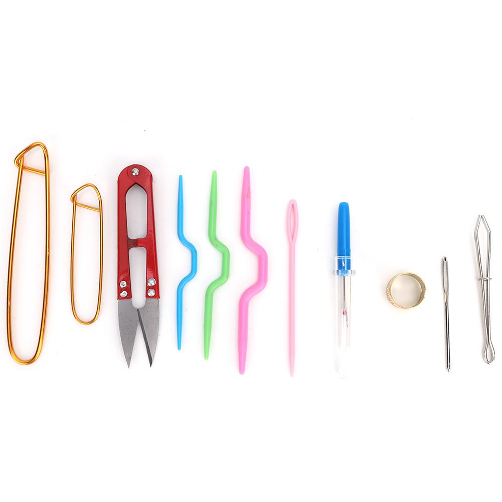 Kit Artigianato Fai da Te Punti Maglia Ferri Uncinetto Marcatore Metro Accessorio Cucito