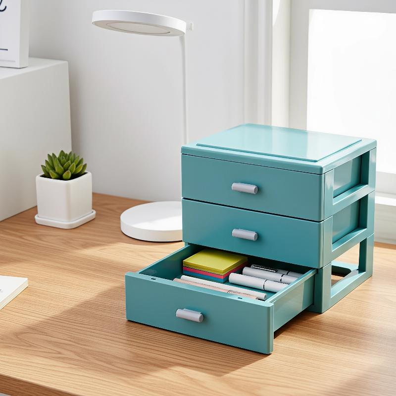 Organizzatore a Cassetto da Scrivania in Plastica con Design Impilabile e Grande Capacità, Perfetto per l'Ufficio di Casa per Conservare Cancelleria
