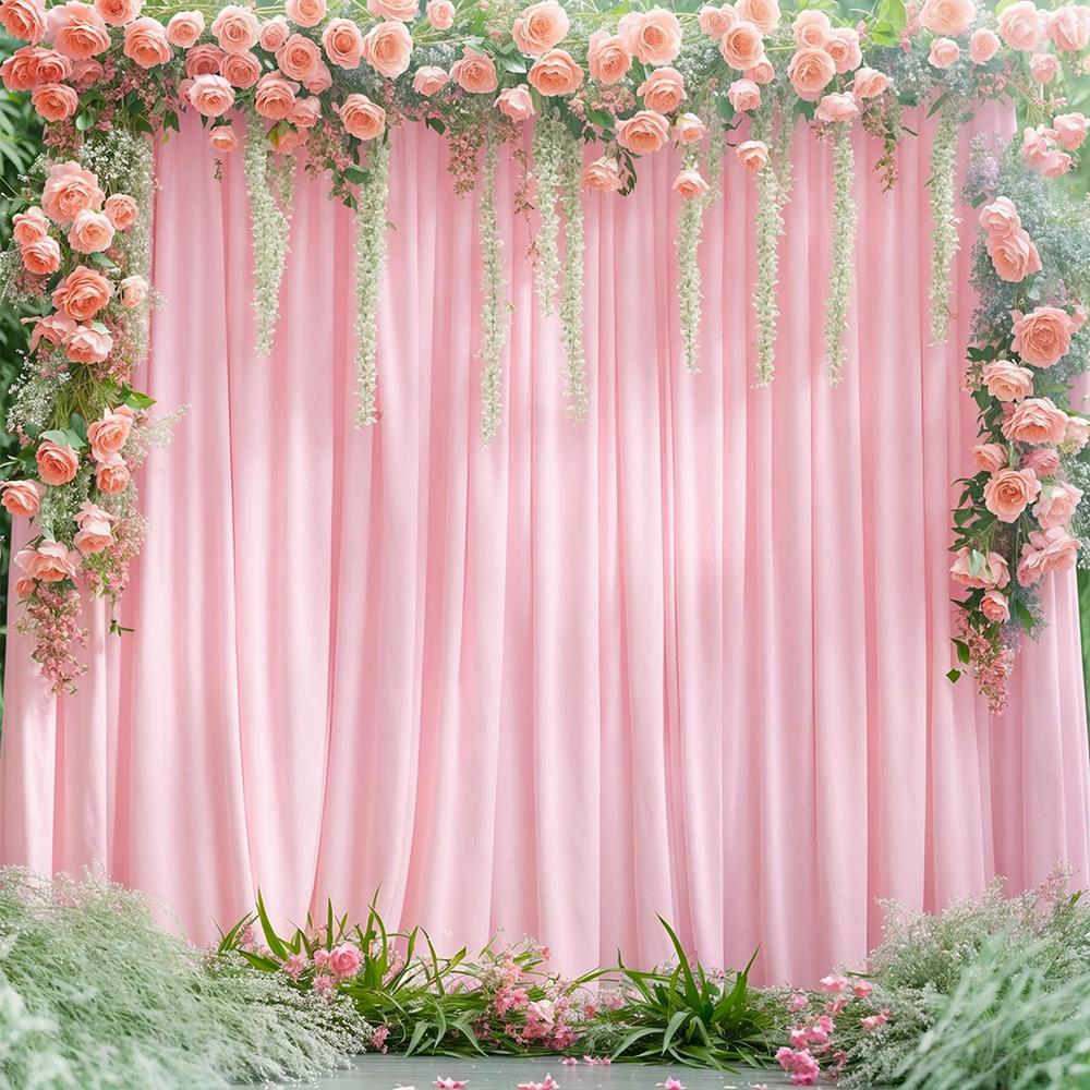 Backdrop Curtain Drapes Wrinkle-Free Polyester Fabric for Birthday Baby Shower Parties Photo Photography Wedding Decoration