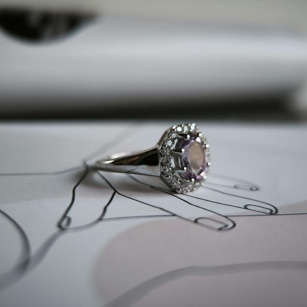 Серебряное кольцо с натуральным аметистом 1.53ct, вес изделия 3,13 гр (2189398)