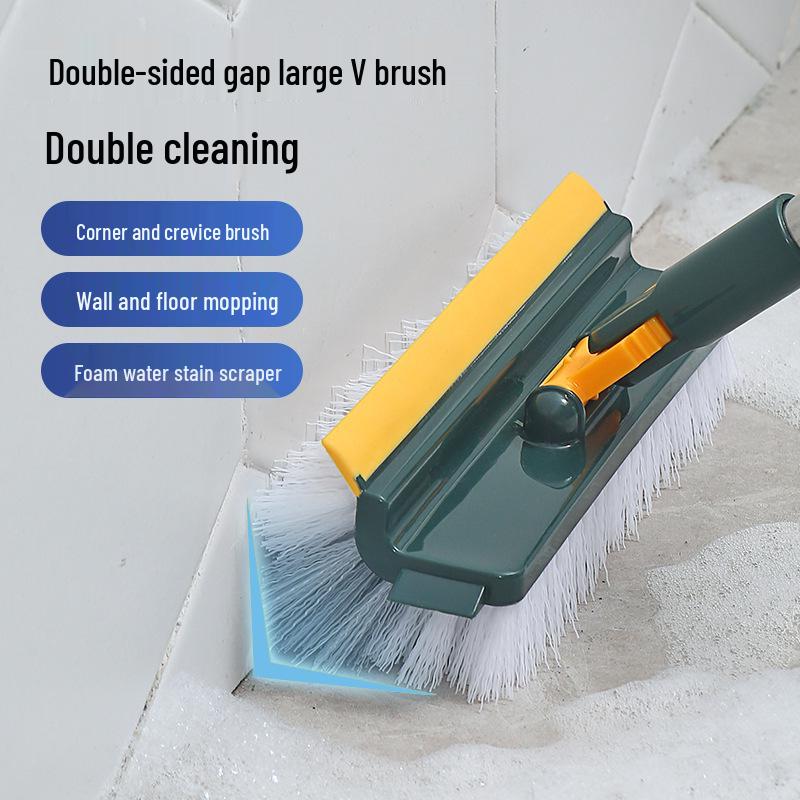 Multifunctional Long Handle Gap Brush & Tile Floor Squeegee