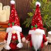 Christmas Sequins Pointed Hat Gnomes Decoration with Sand Filled Base Sparkling Sequins Hat Gnomes Tabletop Ornament