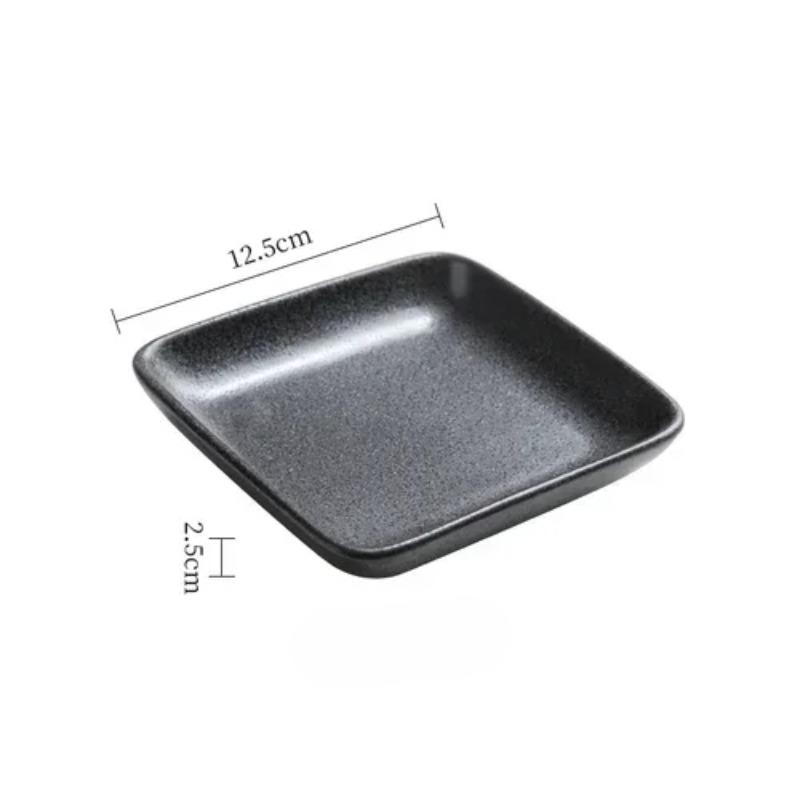 5 Inchs Ceramic Square Disc Japanese Style Cuisine Dining Plate Household Fruit Dish Snack Dipping Sauce Plate Sushi Cutlery