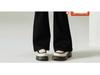 Women's Fluffy Thickened Black Bell Bottom Pants - Winter 2026 High Waist Slimming Micro Flare Jeans