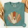 Patterned Turkey Tail Fan Tshirt, Patterned Turkey Tail Art, Colorful Turkey Art Tee, Turkey Feather Fan Tee, Thanksgiving Bird Art