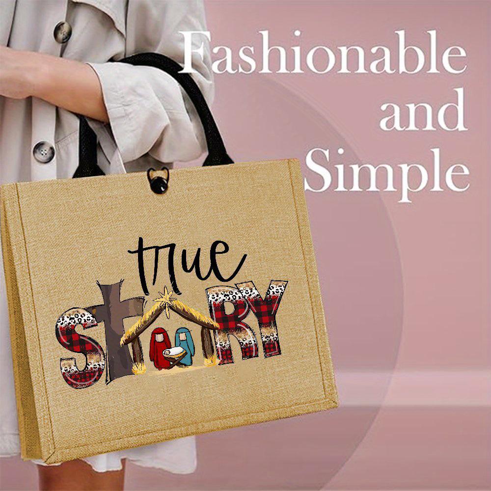 Weihnachtskrippe Jute Tragetasche zum Einkaufen, Reisen & für den Außenbereich