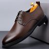 Men Derby Shoes lace up oxfords Round Toe Lace-up Party Men's Formal Shoes black Leather Men Dress business Shoes man