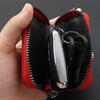 Men Key Holder Housekeeper Leather Car Key Wallets Keys Organizer Women Keychain Covers Zipper Key Case Bag Unisex Pouch Purse
