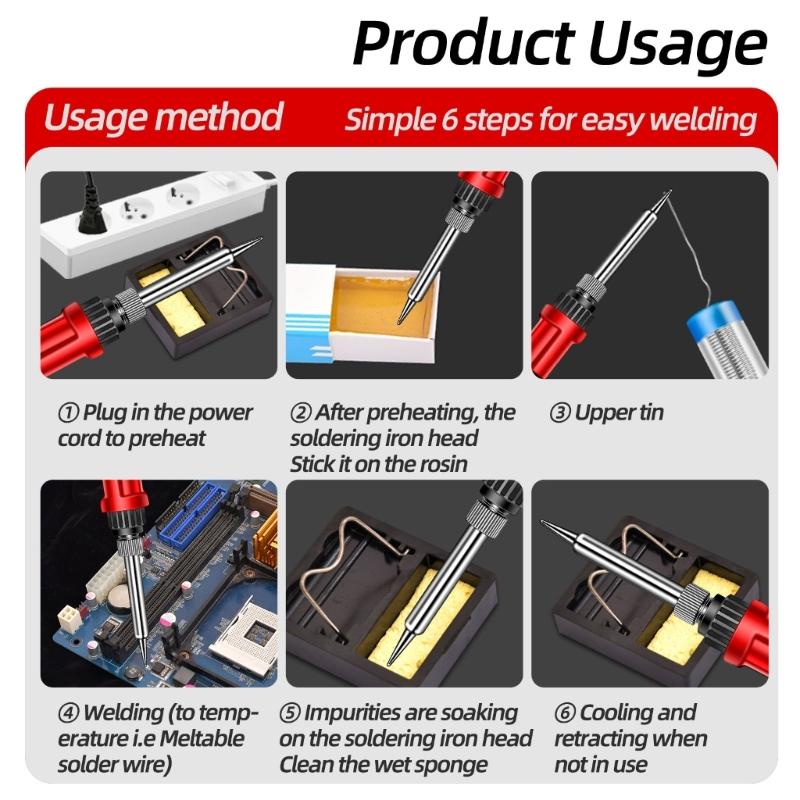 Precise SL104 Soldering Iron Set Welding Tool Adjust Temperature 200-450℃ Fast Heating Fine Soldering Crafting Tool