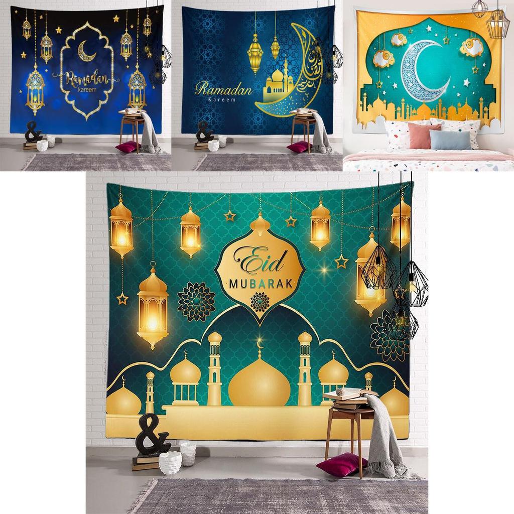 Stunning Eid Mubarak Tapestry Moon Star Wall Hanging Decor Ideal For Celebrating Ramadan