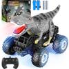 Remote Control Car, 2.4GHz 1:18 RC Cars With Light, 98FT 8KM/H 2-Rechargeable Battery, All Terrain Monster Remote Control Truck Toy, Dinosaur Monster