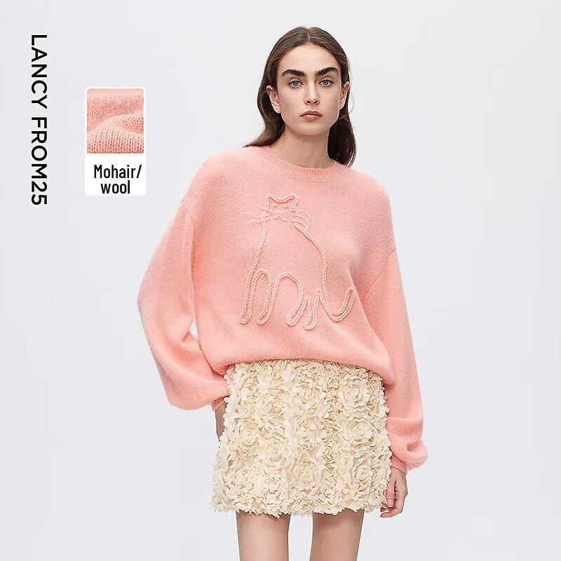 

Langzi Women s Round Neck Crochet Knit Sweater L