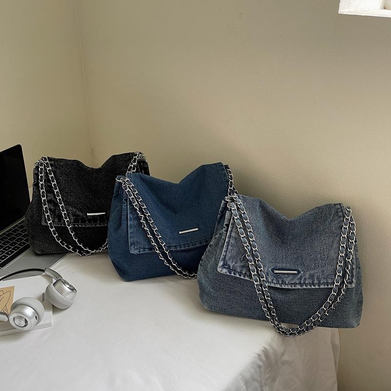 Denim Bag Chains Crossbody Bag Women's Shoulder Bag
