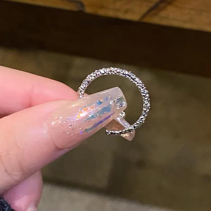 Elegant Matte Textured Open Ring for Women - Light Luxury, Trendy Niche Design