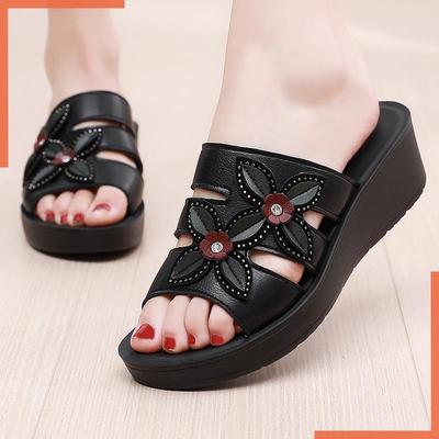 Dames Zomer Sleehak Sandalen - Comfortabele Dikke Zool Slippers