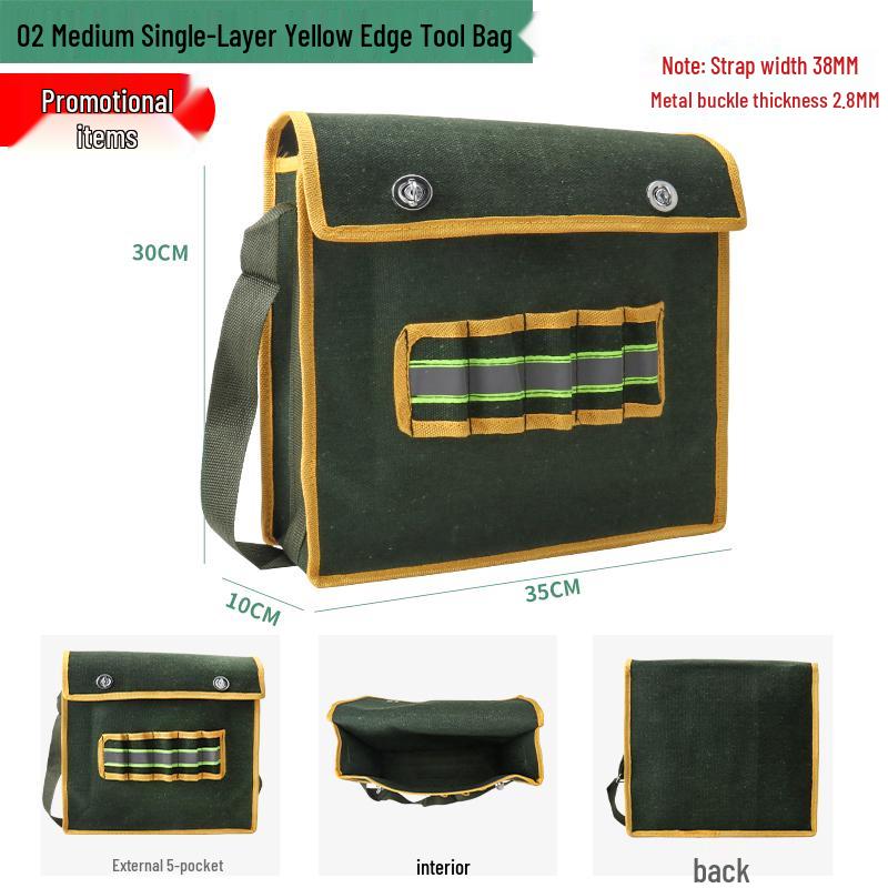 Sturdy Multifunctional Canvas Electrician Tool Bag - Durable, Wear-Resistant Hardware Organizer Pouch