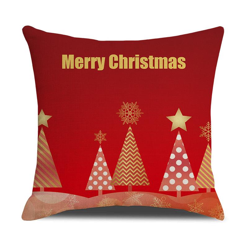 

Christmas New Golden Elk Snowflake Digital Printed Pillow Linen Cushion Waist Pillow Case Household Products linen 45 * 45cm