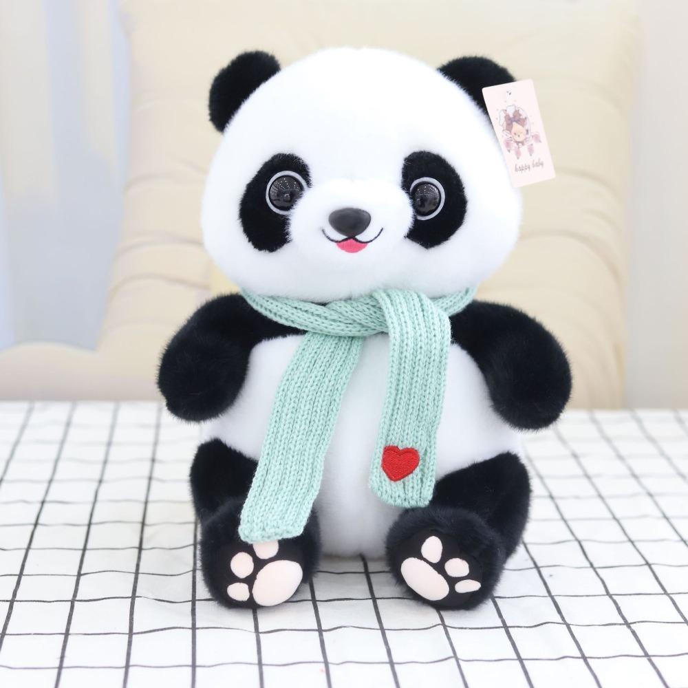 Cute panda doll 8 inch grab machine doll plush toy simulation giant panda dressing doll